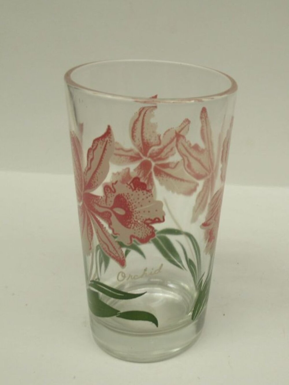 Boscul Vintage Pink and Gray ORCHID 5 Inch Peanut Butter Water Glass - HTF